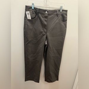 BNWT Melina Cropped Vegan Leather - Regular Size 12 Peppercorn Grey